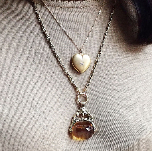 Antique Locket: Heart Shaped Diamond Locket