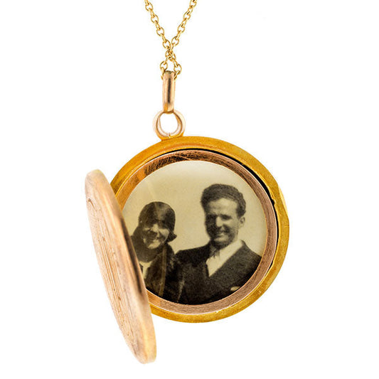 Antique Lion & Lioness Locket Pendant