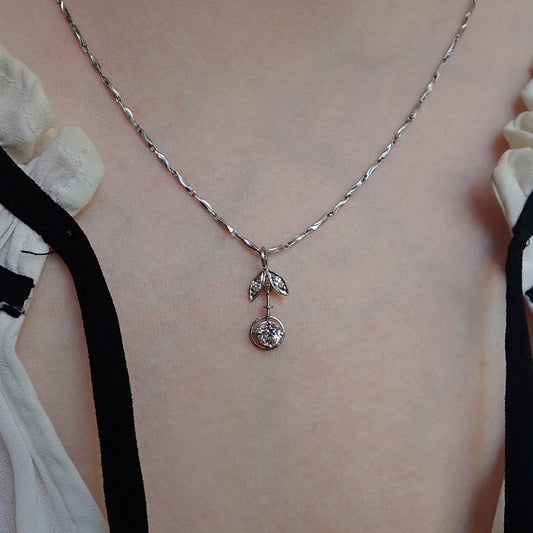 Antique Old European Cut Diamond Pendant Necklace