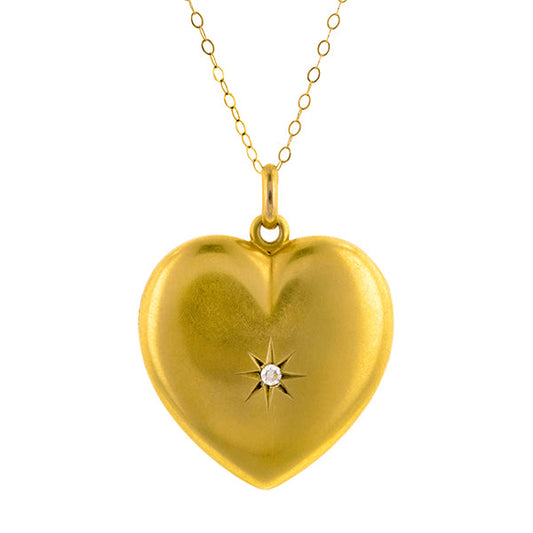 Antique Locket: Heart Shaped Diamond Locket