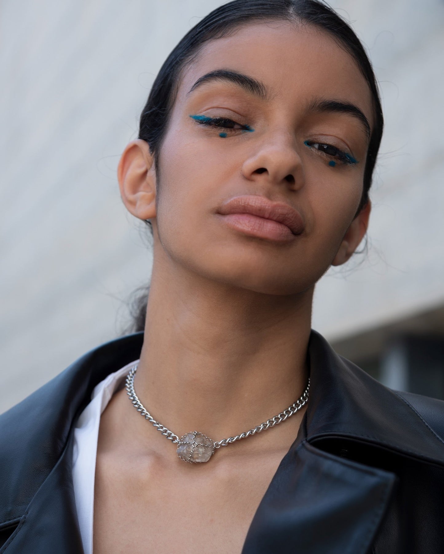 Caged Quartz Chain Necklace