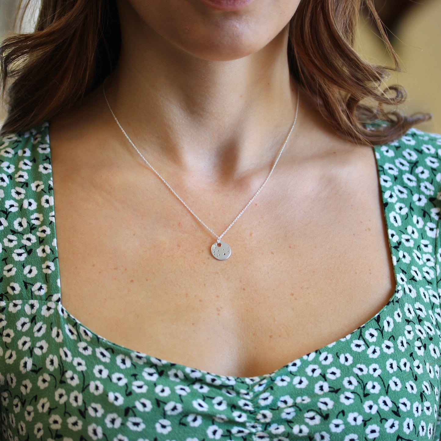Zodiac Charm Necklace - Modern Handcrafted Designer Sterling Silver Pendant - Celestial Constellation Dainty Jewelry
