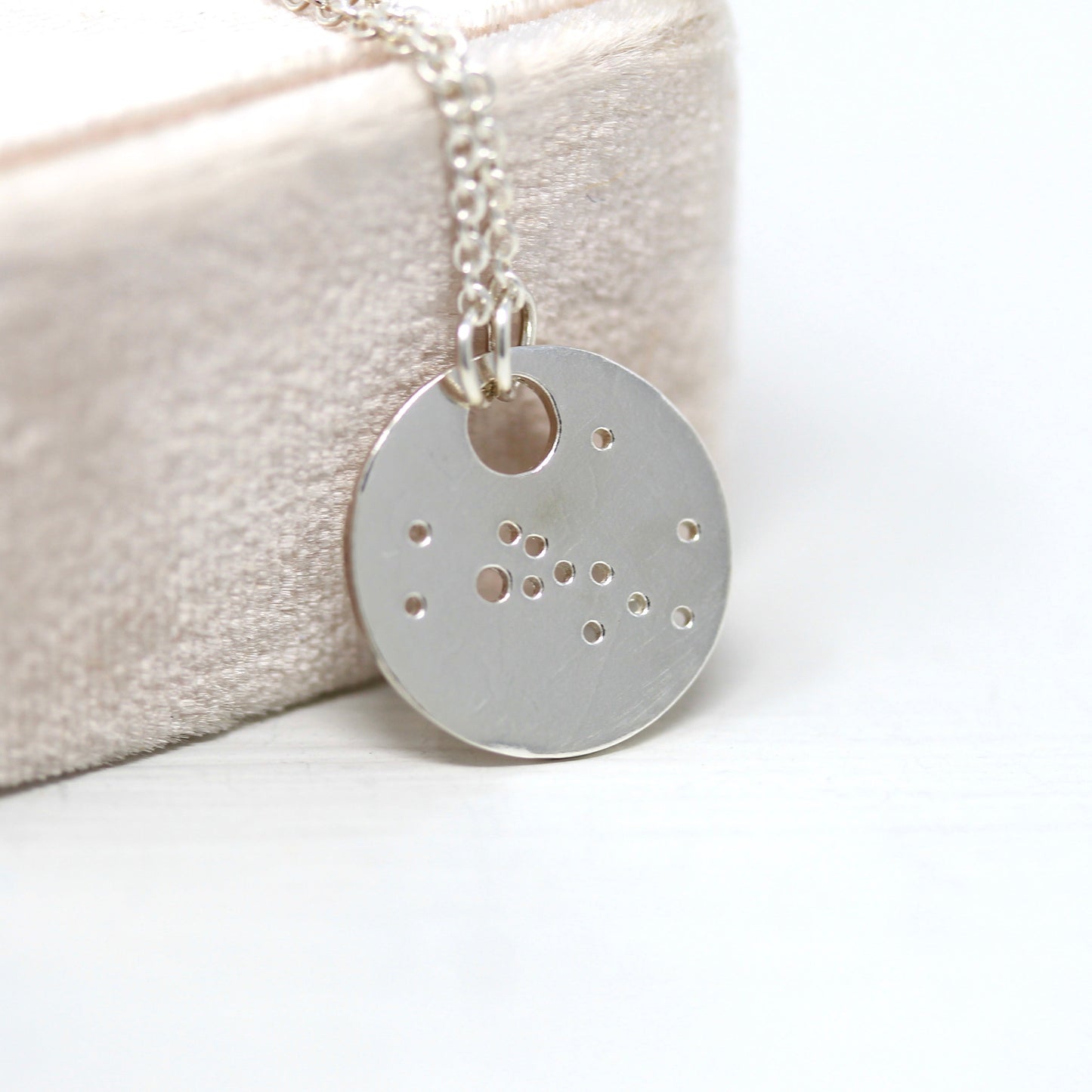 Zodiac Charm Necklace - Modern Handcrafted Designer Sterling Silver Pendant - Celestial Constellation Dainty Jewelry