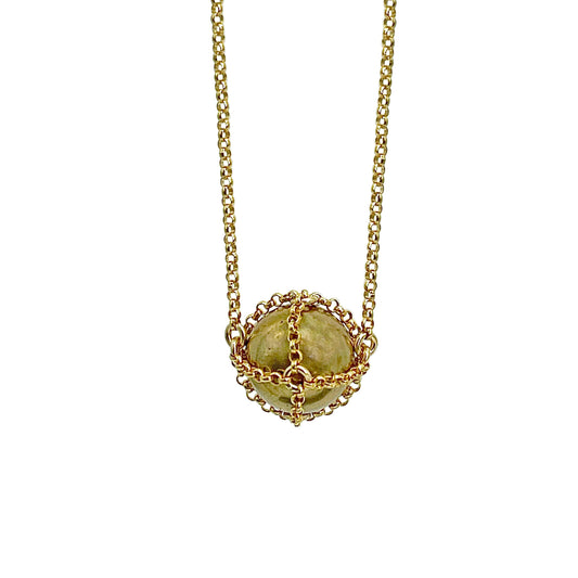 Caged 14k Gold Gold Brass Sphere