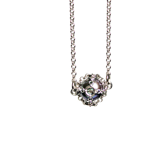 Caged Black Pearl Necklace