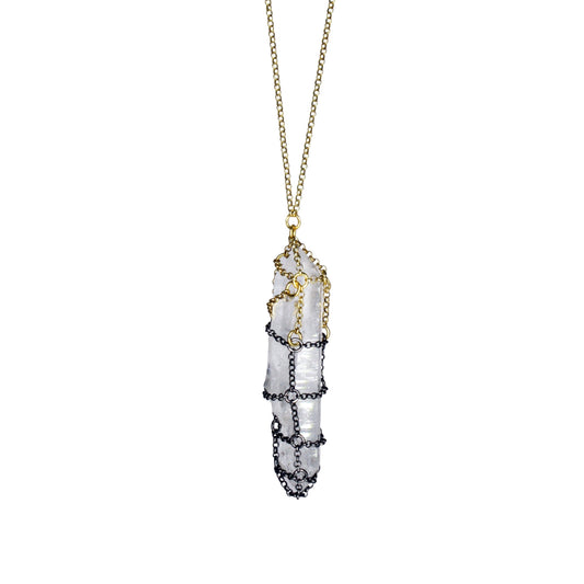 Caged Ombre Quartz Necklace