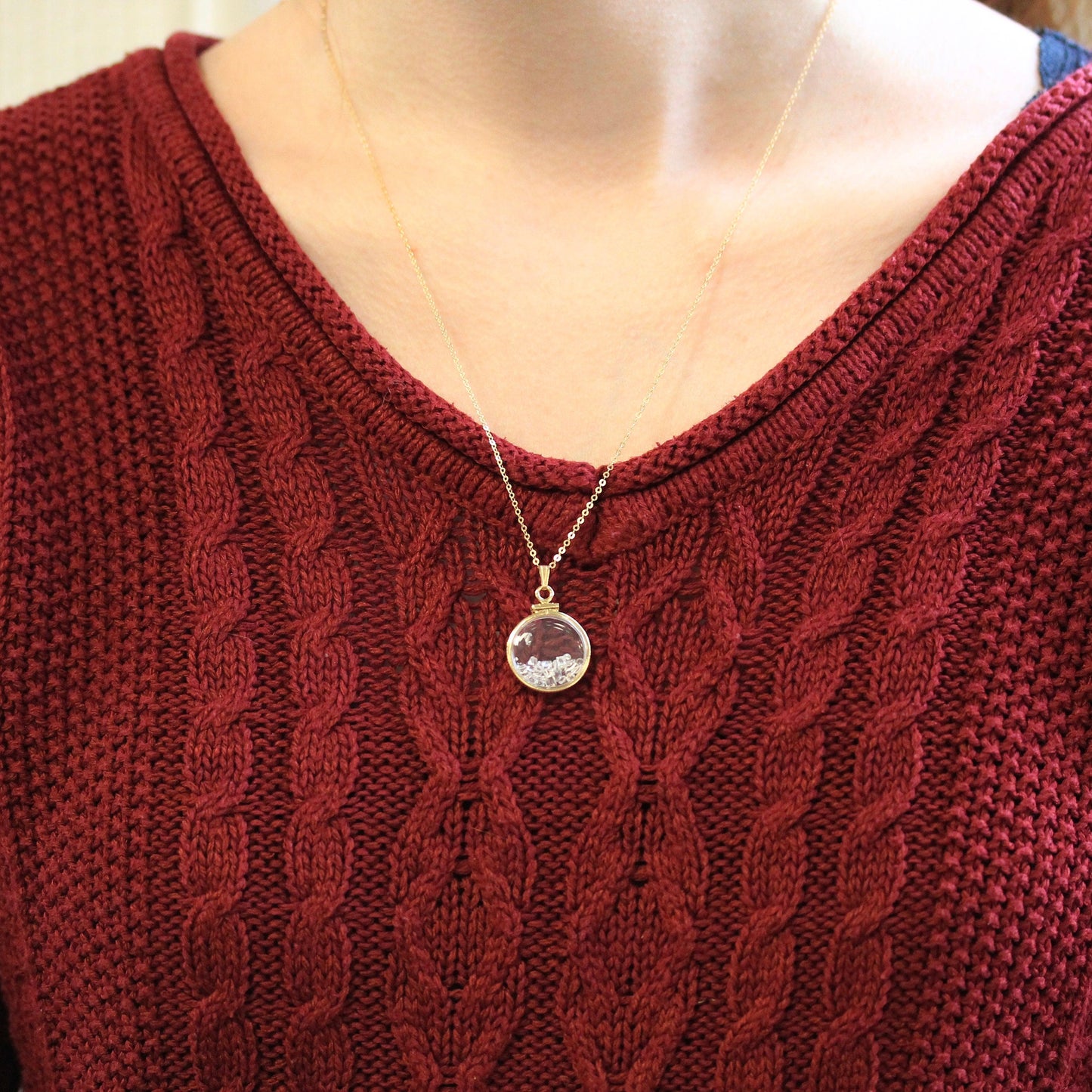 White Topaz Shaker Locket - Handcrafted Modern 14k Yellow Gold Filled Clear Pendant - Genuine Gemstones 2.5 CTW Colorless Square Cut Jewelry